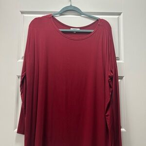 Women's Red Long Sleeve Top